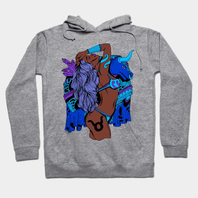 Taurus Beauty - Blue Edition Hoodie by kenallouis